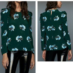 Maje Lukoise Floral Pleated Shoulder Blouse